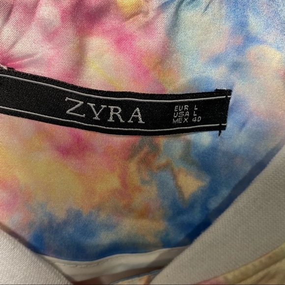 𝅺ZARA Bomber Jacket Tie-Dye All Over Print  Long Sleeve, Pockets, Zipper - Picture 3 of 16